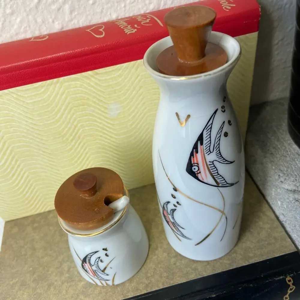 Vintage vinegar & aioli containers W.W. Japan 22N